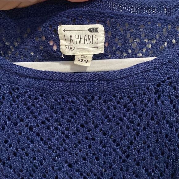 Dark Blue Woven Sweater LA Hearts from Pac Sun size xs/s - Picture 2 of 6